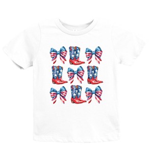 The Juniper Shop Patriotic Boots Stacked Coquette Youth Short Sleeve Tee - 1 of 4