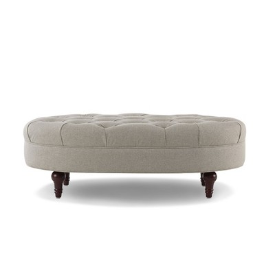 Jennifer Taylor Home Petra Tufted Oval Accent Bench, Taupe Polyester