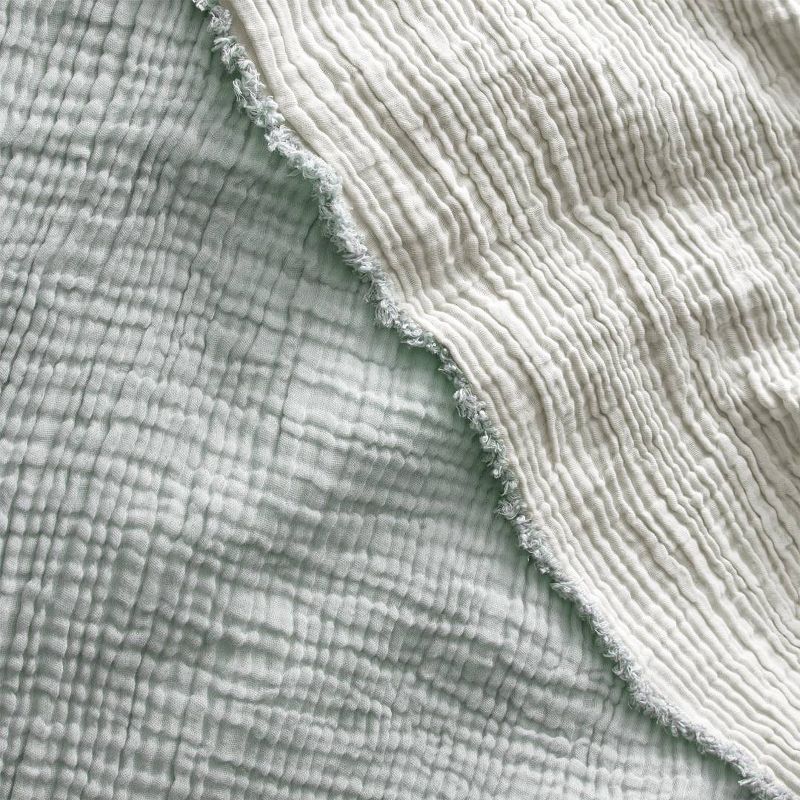 50&#34;x60&#34; Two Toned Organic Throw Blanket Green - Truly Soft, 2 of 4