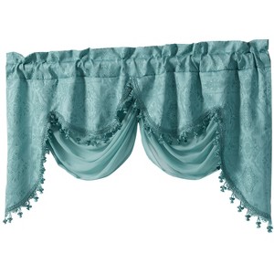 Kate Aurora Georgina Ultra Luxurious Raised Jacquard And Fringed Trimmed Austrian Window Valance - 1 of 3