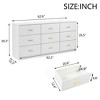 SKRAN 9 Drawer Dresser, 62.9" Large Deep Chest of Drawers,Wood Storage Dresser with Gold Handles for Living Room, Hallway, Nursery - 3 of 4