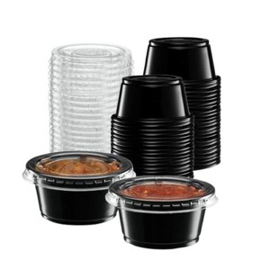 Home Collection 2oz Black Disposable Portion Cups with Lids 200 Containers  : Target