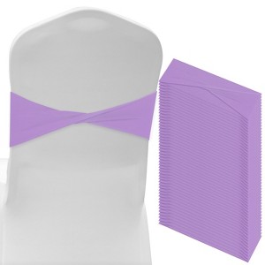 Unique Bargains Polyester Strong Stretchability Wedding Party Chair Sashes 100 Pcs - 1 of 4
