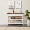 FONTOI Rectangle Coffee Table with Two Open Shelves, Console Table for Living Room Bedroom Office, Brown&White, 13.78"*30"*42" - 4 of 4