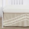 Sweet Jojo Designs Boy or Girl Gender Neutral Unisex Baby Crib Bed Skirt Boho Fringe Linen Taupe and White - 3 of 3