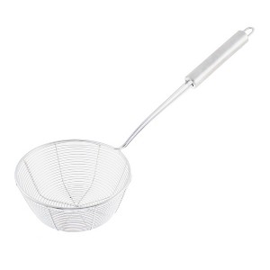 Unique Bargains Kitchenware Stainless Steel Strainer Sieve Ladle Sifter Scoop 5.3'' Dia Silver Tone - 1 of 4