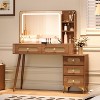 Bella Depot 47'' Vintage Makeup Vanity Desk with Mirror and Lights 5 Drawers and Storage Shelf - 2 of 4
