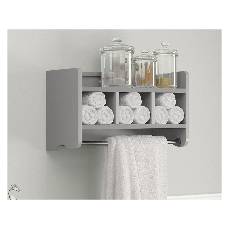 Bath Storage Shelf with Towel Rod 25" - Alaterre Furniture, 3 of 5
