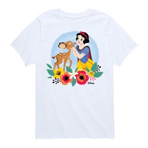 Boys' - Disney - Floral Snow White Deer Short Sleeve Graphic T-Shirt - 1 of 4