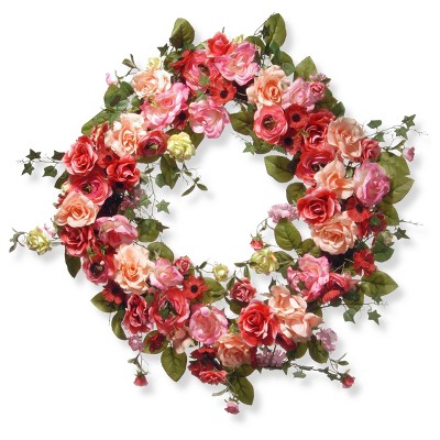 Artificial Spring Wreath Pink 32" - National Tree Company