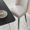 Wooakway 2 Beige Dining Chairs Metal Legs Slanted Back Wide Seat 23" x 33" for Living Dining Room - 2 of 4