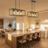 DORESshop 3-Light Matte Black Farmhouse Kitchen Island Lighting, Modern Rectangular Chandeliers for Dining room Foyer - 4 of 4