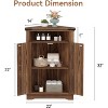 Coucheta Farmhouse Corner Cabinet with Barn Door, Adjustable Shelves - Floor Standing for Living Room, Bathroom, Kitchen - 2 of 4