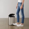 Basics Smudge Resistant Small Rectangular Trash Can With Soft-Close Foot Pedal, Brushed Stainless Steel - 4 of 4