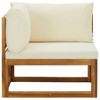 vidaXL Corner Sofa Cream white Solid acacia wood Standard two-seater - 2 of 4