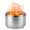 20.5 Inch Smokeless Fire Pit, Portable Outdoor Fire Pit Stove, Wood Burning Fire Pits, Stainless Steel Stove with Handle & Star Cutouts, Ash Pan - 2 of 4