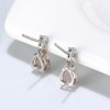 Drop Stud Earrings for Women Champagne Pear Cz Sterling Silver Ginger Lyne Collection - 4 of 4