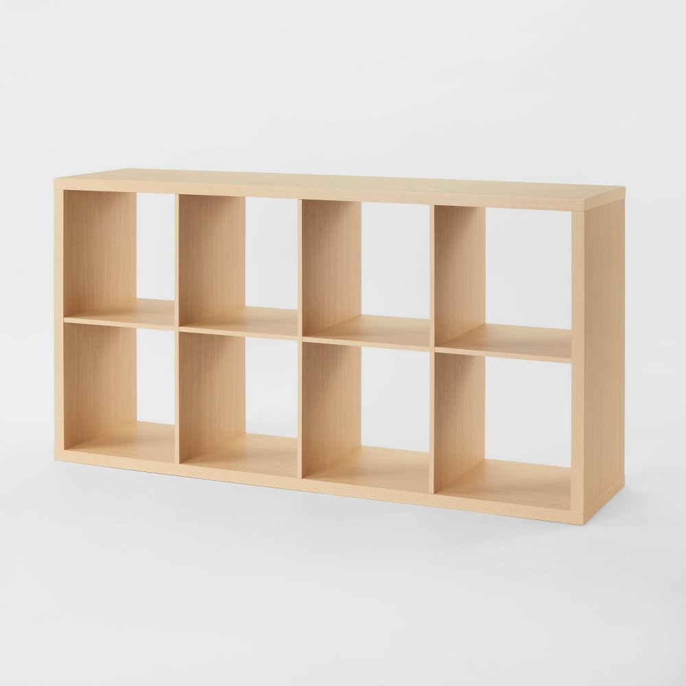 Photos - Wall Shelf 8 Cube Organizer Natural - Brightroom™: Multicolor, Versatile Shelving Uni