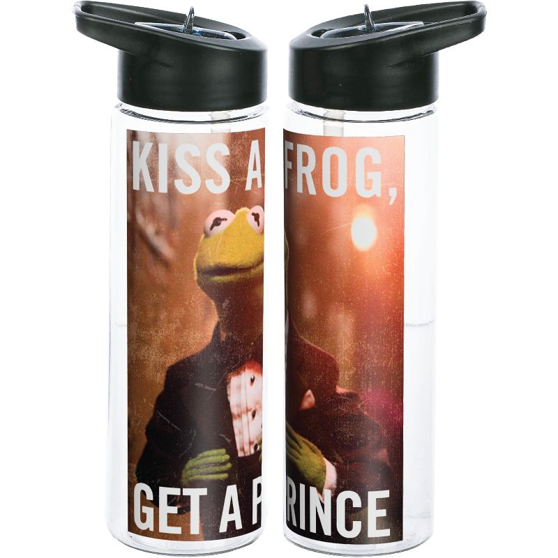 Muppets Kiss A Frog Get A Prince 24 Ounce BPA-Free UV Plastic Water Bottle, 1 of 3
