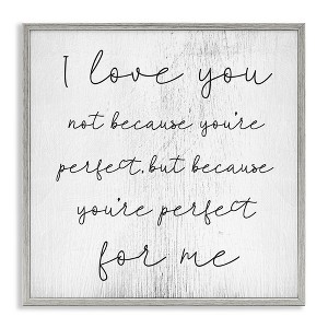 Stupell Industries Love Not Perfect Inspirational Romance, 24" x 24" - 1 of 4