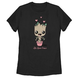 Women's Marvel Groot Let Love Grow T-Shirt - 1 of 4
