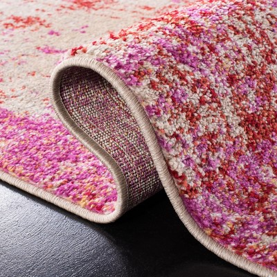 Reversible Red and Gold Synthetic 4' x 6' Area Rug