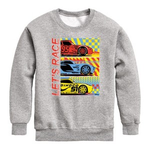 Boys' - Cars - Lets Race Graphic Long Sleeve Fleece Sweatshirt - 1 of 4