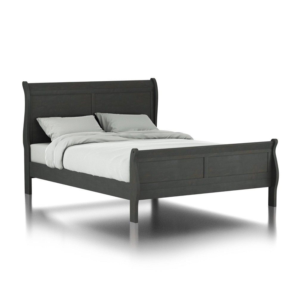 Photos - Bed Frame Queen Sliver Sleigh Panel Bed Gray - HOMES: Inside + Out