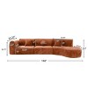 Modern 3 Piece Right-Facing Curved Sectional Sofa, Chaise Lounge with High-Density Foam Structure, Sofa with Polyester Cushion-Coolbibila - 4 of 4