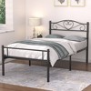 VECELO 2 Pcs Twin Metal Platform Bed Frame Mattress Foundation with Heavy Duty Support, White/Black/Gold - 4 of 4