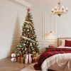 Prelit Christmas Tree,With 240 Warm White Lights-8 Modes, Automatic Hinged Expansion, Foldable Metal Stand, PE & PVC Xmas Trees - 4 of 4
