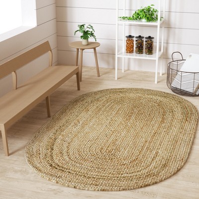 Maxax Natural Jute Oval Rugs, Hand Woven Jute Area Rug for Halloween Christmas Living Room Home Entryway Decor Rustic Farmhouse