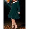 Agnes Orinda Women's Plus Size Long Sleeve Peter Pan Collar Elegant Formal Midi Flare A Line Dresses - 2 of 4