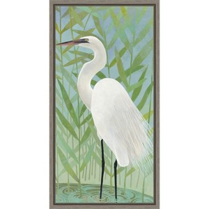 Amanti Art Egret by the Shore II by Kathrine Lovell Canvas Wall Art Print Framed 14-in. x 27-in. - 1 of 4