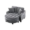 GDFStudio Flavia Modern 51'' Detachable 2-Seater Corduroy Upholstered Chaise Lounge Sofa with Storage Ottoman - 3 of 4