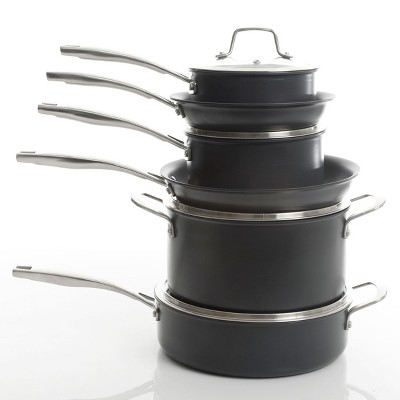 Kenmore Pro Arbor Heights 10-Piece Nonstick Black Aluminum Cookware Set