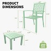 Acekool 3-Piece Outdoor Bistro Set with Stackable Metal Chairs and Square Table, Compact Patio Furniture for Backyard, Deck, Balcony - 2 of 4