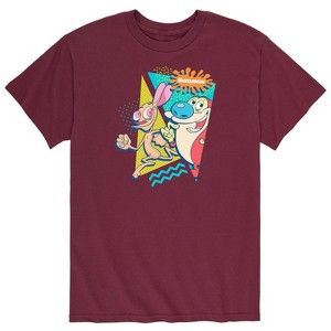 Men's - Ren & Stimpy - Ren and Stimpy Retro Nickelodeon Logo Short Sleeve Graphic T-Shirt - 1 of 4