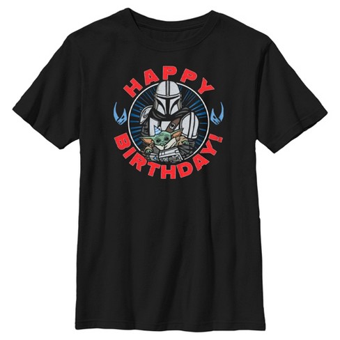 Boy's Star Wars: The Mandalorian Grogu and Din Djarin Happy Birthday T-Shirt - image 1 of 4