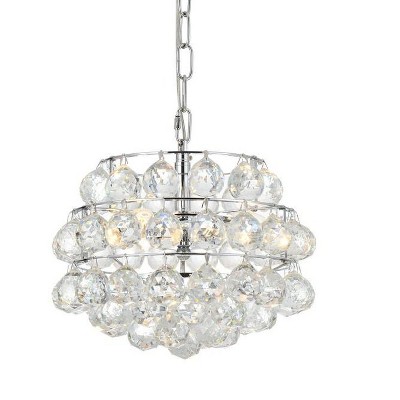 Savannah Chrome 12" Pendant Light with Crystal Accents