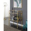 Gold Coast Bar Hall Table Mirror/Gold - Breighton Home: Modern X Design, Two-Tier, Space Saver - 2 of 4