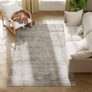 HOMCOM Machine Washable Area Rug, Non-Slip Traditional Flower Print Floor Carpet for Living Room, Bedroom, Dining Room - 1 of 4