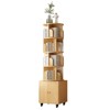 MOEPISY Rotating Bookshelf, 360 Degree Display 5 Tier Corner Bookshelf with Drawer for Small Space Natural - 3 of 4