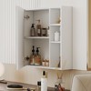 21.7"W Wall Mounted Bathroom Storage Cabinet with Mirror, White 4S - ModernLuxe - 3 of 4