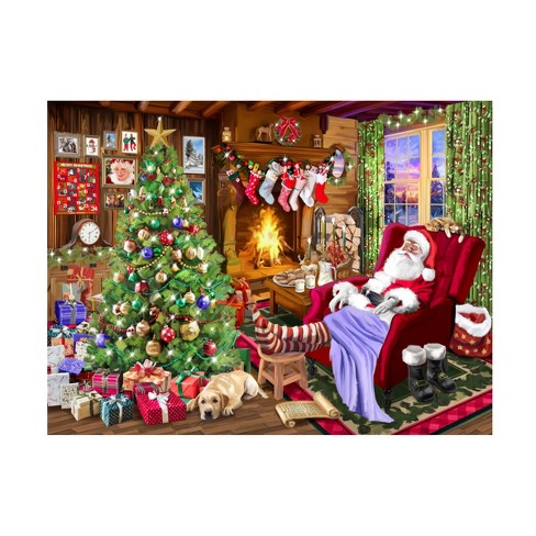 Trademark Fine Art - Ali Innis Santas Cabin Christmas Morning Canvas ...