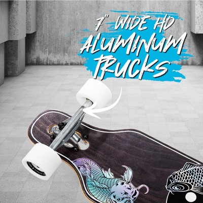 38" Black and White Maple Drop-Through Longboard Skateboard