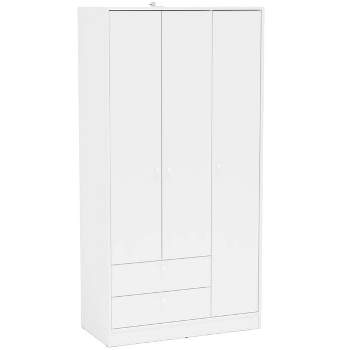 Denmark 3 Door and 2 Drawer Wardrobe White - Polifurniture