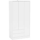 Denmark 3 Door and 2 Drawer Wardrobe White - Polifurniture