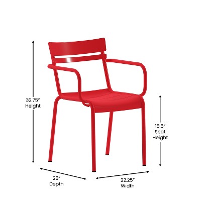 Nash Red Steel Indoor-Outdoor Stackable Dining Chairs, Set of 2