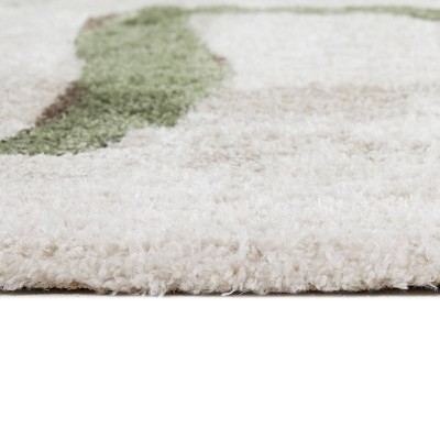 Serpieri Cream and Green Synthetic Kids' Rug 4' x 6'